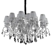 Люстра подвесная Belluno OML-79103-18 Omnilux бежевая на 18 ламп, основание бронзовое в стиле классический Люстра подвесная Belluno OML-79103-18 Omnilux бежевая на 18 ламп, основание бронзовое в стиле классический